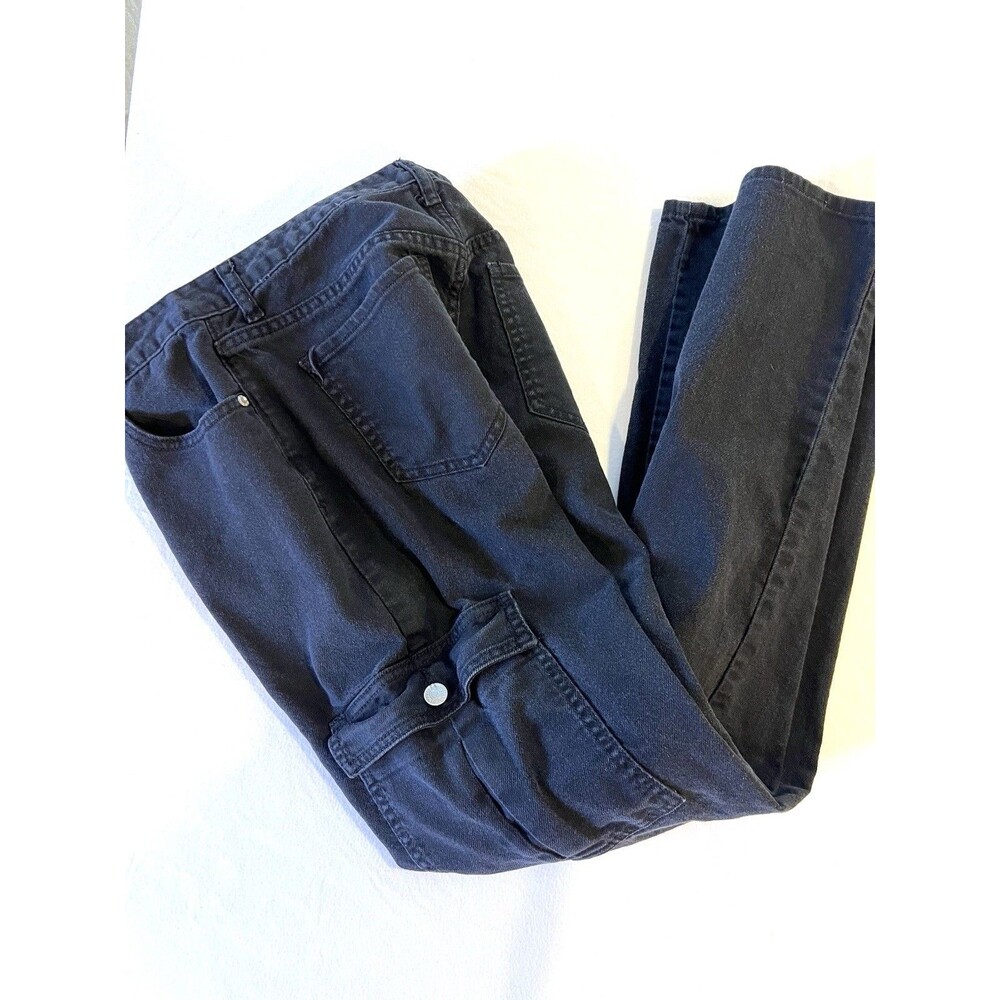 S.O.N.G. Jeans 90’s Boyfriend Cargo Jeans Black Size 7/28 100% Cotton School - Picture 13 of 13